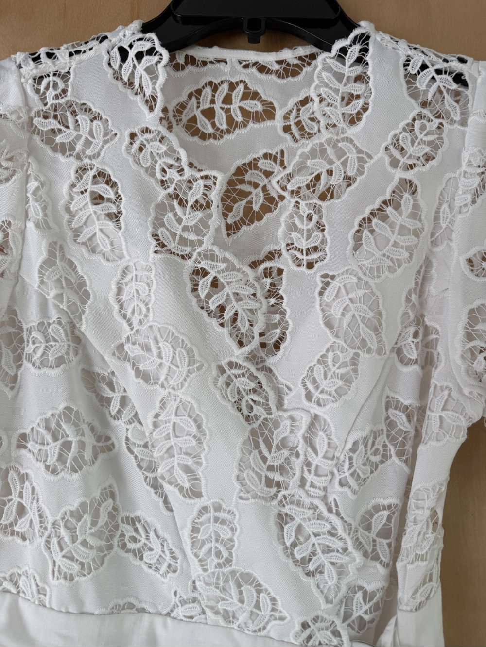Sandro White Zalan Broderie Anglaise Lace Midi Dress V-Neck Boho Bridal T1 S - Picture 12 of 15